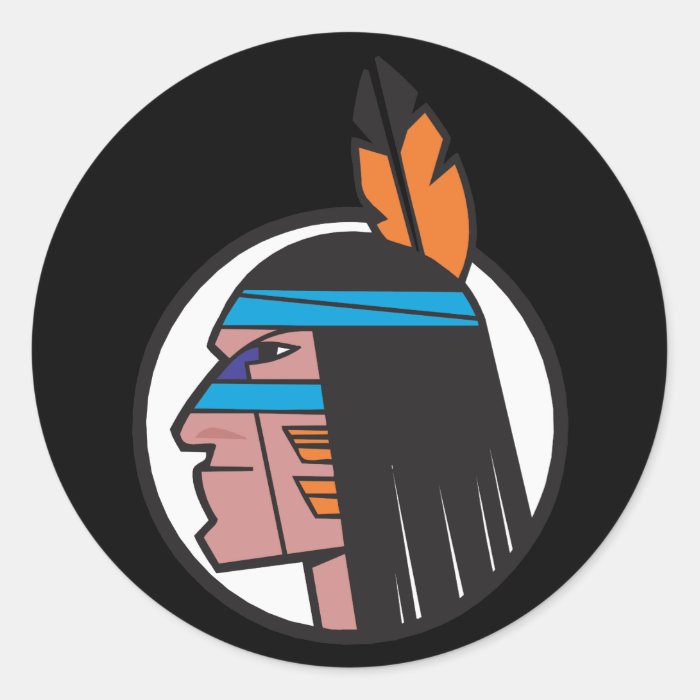 Indian Warrior Head Stickers