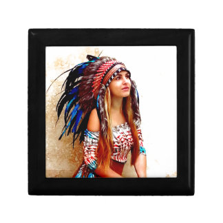 Indian warrior jewelry box