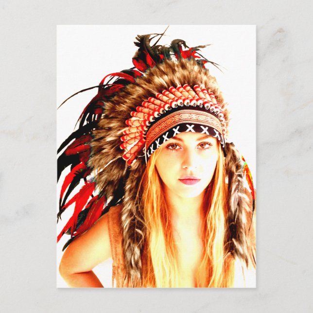 Indian warrior postcard (Front)