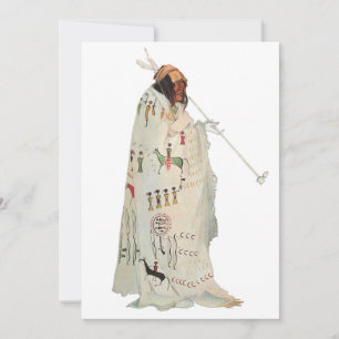 Indian Warrior with Pipe Portrait by Karl Bodmer