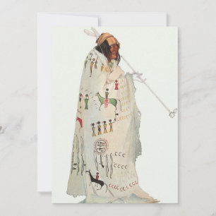 Indian Warrior with Pipe Portrait by Karl Bodmer