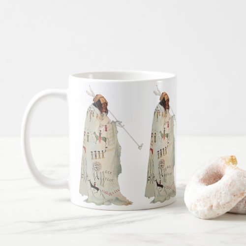 Indian Warrior with Pipe Portrait by Karl Bodmer Coffee Mug