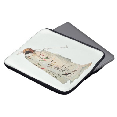Indian Warrior with Pipe Portrait by Karl Bodmer Laptop Sleeve