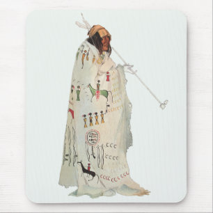 Indian Warrior with Pipe Portrait by Karl Bodmer Mouse Pad
