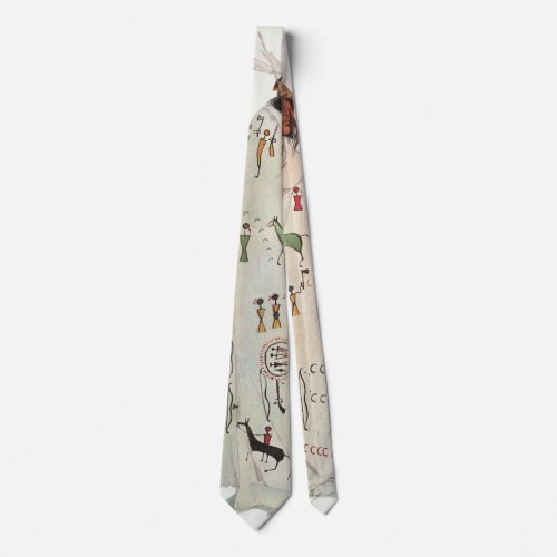 Indian Warrior with Pipe Portrait by Karl Bodmer Neck Tie