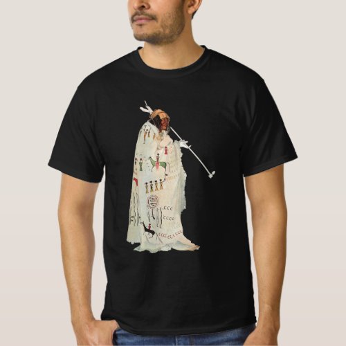 Indian Warrior with Pipe Portrait by Karl Bodmer T_Shirt