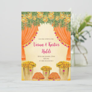Indian wedding cards Haldi ceremony invitations