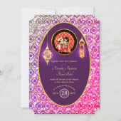 Indian Wedding Couple Engagement Rehearsal Dinner Invitation (Front)