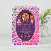 Indian Wedding Couple Engagement Rehearsal Dinner Invitation (Standing Front)