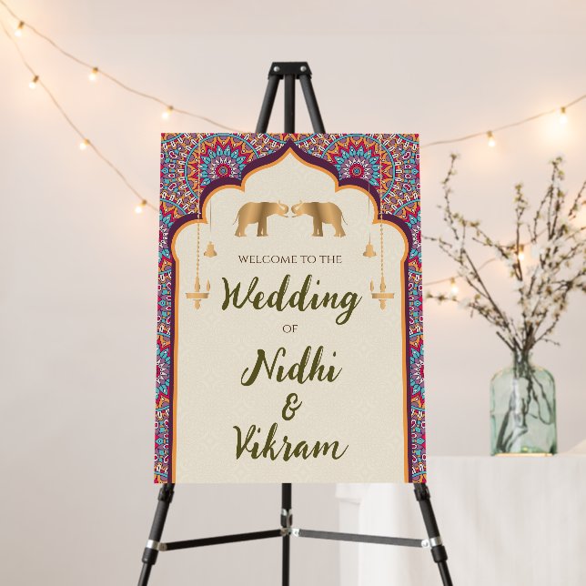 Indian Wedding decor as Elephant welcome signs (In Situ (Stand))