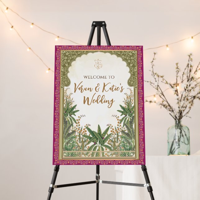 Indian Wedding decor Hindu Wedding welcome signs (In Situ (Stand))
