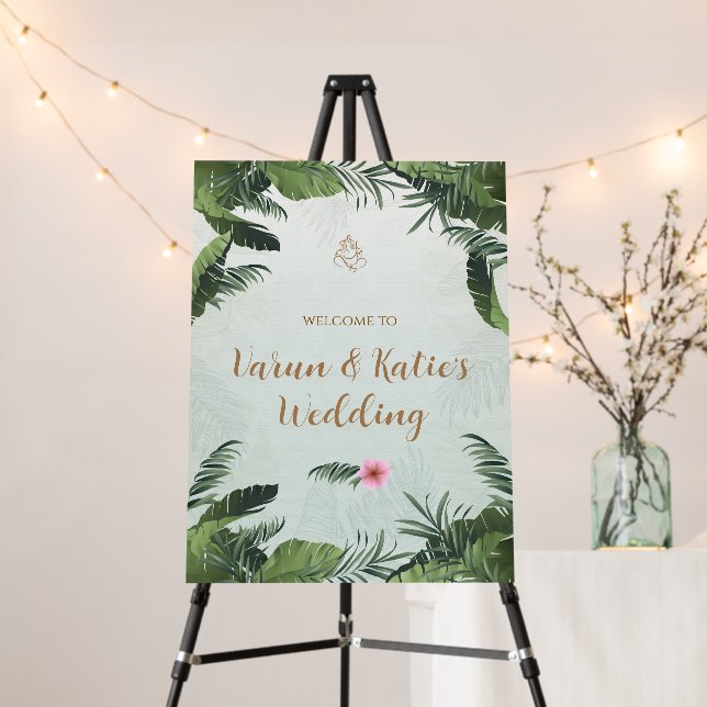 Indian Wedding decor Hindu Wedding Welcome signs (In Situ (Stand))