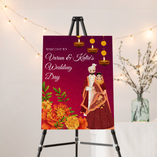 Indian Wedding decor Hindu Welcome signs, Indian Foam Board
