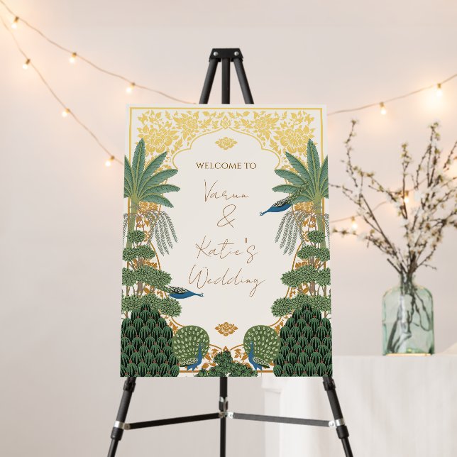 Indian Wedding decor Indian Welcome signs, Hindu Foam Board (In Situ (Stand))