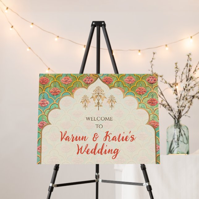 Indian Wedding decor & Wedding Welcome sign Indian (In Situ (Stand))