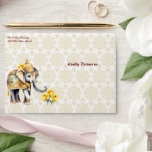 Indian wedding elephant gold mandala pattern envelope<br><div class="desc">Indian wedding ornate elephant with yellow flowers gold mandala pattern background personalized envelope,  pretty decorated Indian elephant yellow flowers gold bells modern watercolor envelopes.</div>