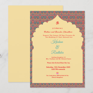 Indian wedding ethnic luxury Hindu invitation