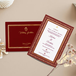 Indian wedding ethnic luxury Hindu invitation