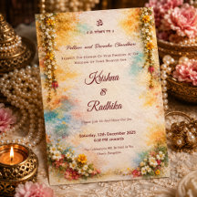 Indian wedding ethnic luxury Hindu invitation