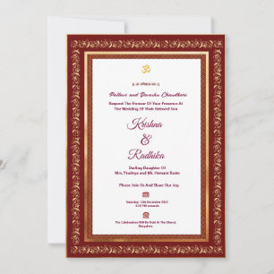 Indian wedding ethnic luxury Hindu invitation