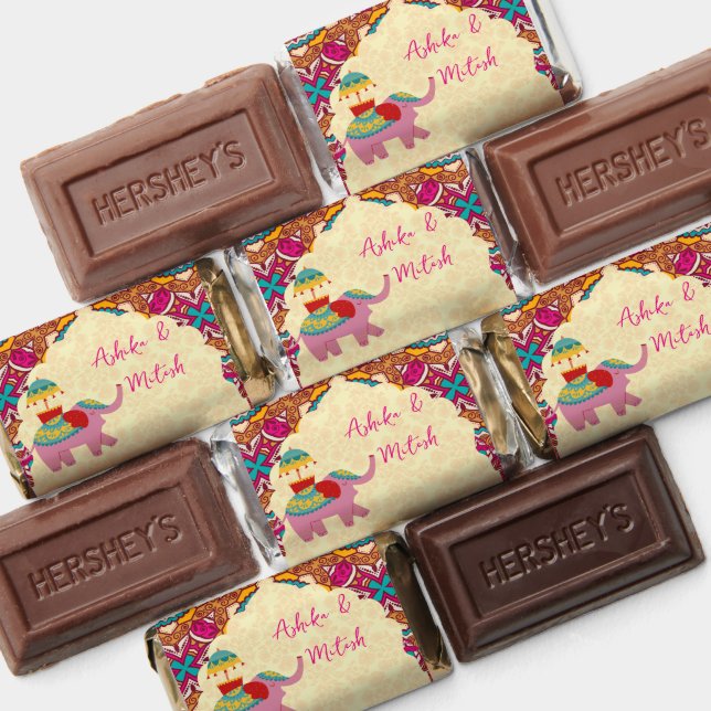 Indian wedding favors cute elephants pink mandala  (Assorted)