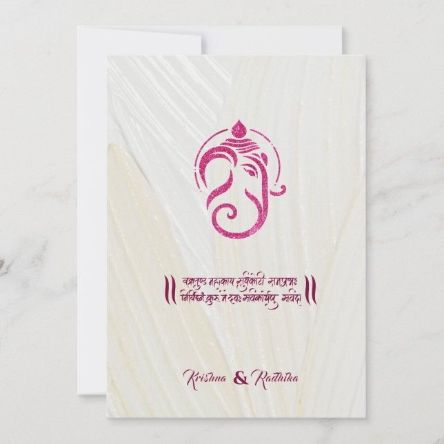 Indian wedding Ganesha hindu invitation (Front)