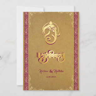 Indian wedding Ganesha luxury hindu invitation