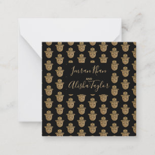 Indian Wedding Gold hamsa Henna Announcement