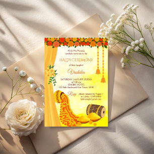 Indian wedding haldi ceremony invitation