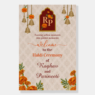Indian Wedding Haldi Mehendi Welcome Sign Board
