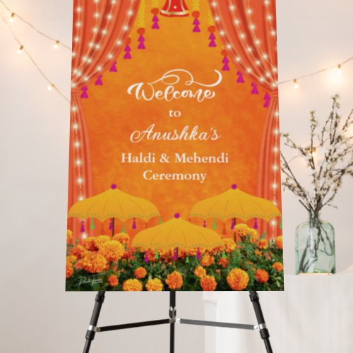 Indian Wedding Haldi Welcome Sign Board