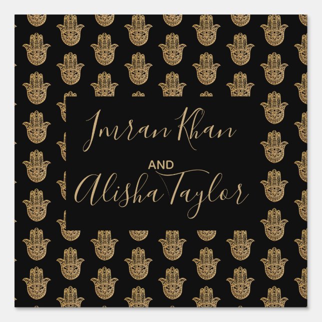 Indian Wedding hamsa Henna welcome Sign (Front)