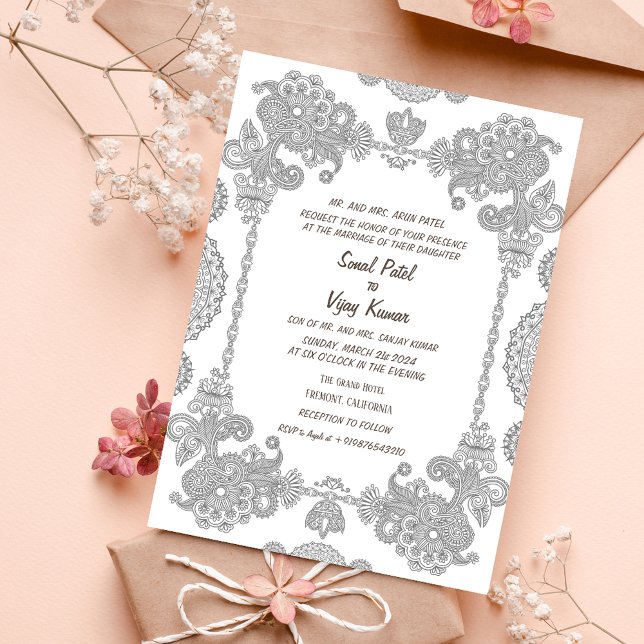 Indian Wedding Intricate Design Invitation (Creator Uploaded)