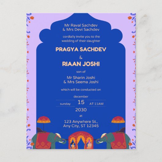 Indian Wedding Invitation Card (Front)