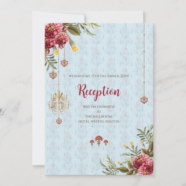 Indian wedding invitation Digital Hindu Wedding (Front)