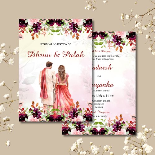 Indian wedding invitation Hindu wedding invitation
