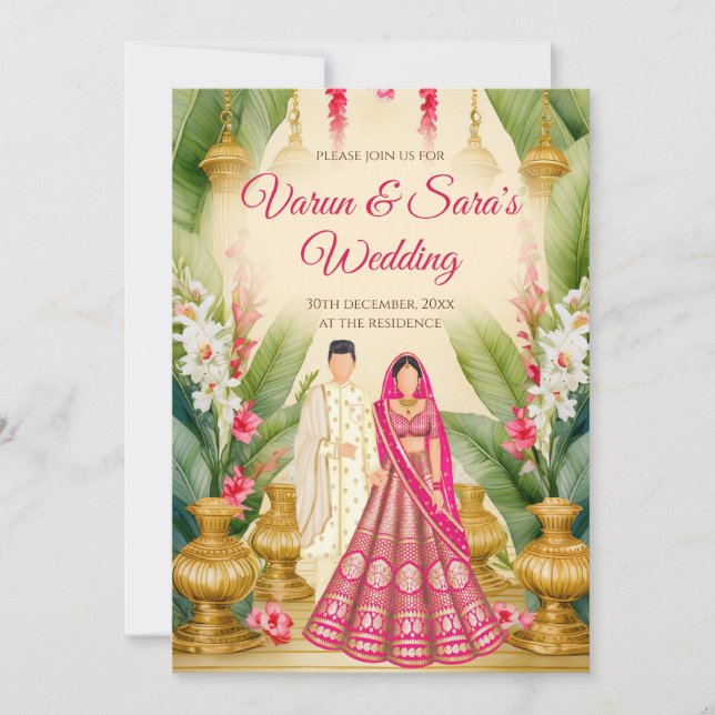 Indian Wedding invitation & Indian wedding card (Front)
