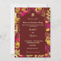 Indian Wedding Invitation Modern Vibrant