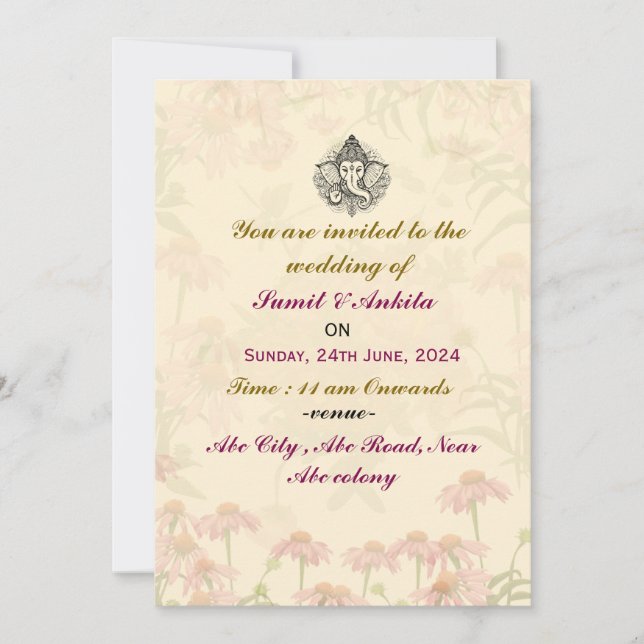 Indian Wedding Invitations  (Front)