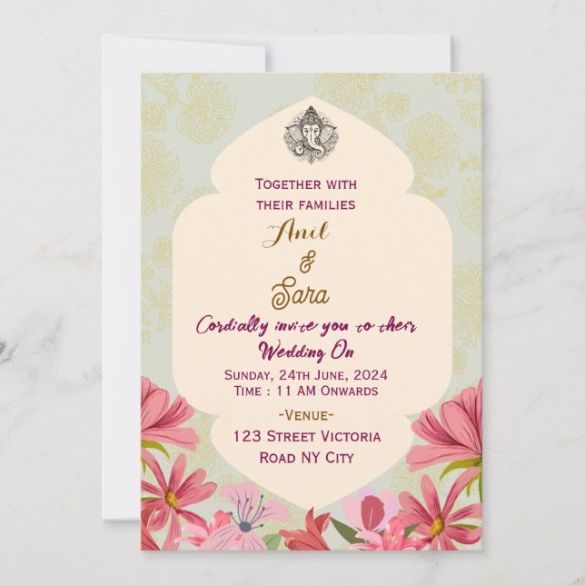 Indian Wedding Invitations  (Front)