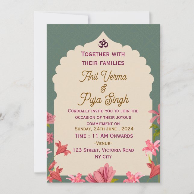 Indian Wedding Invitations  (Front)