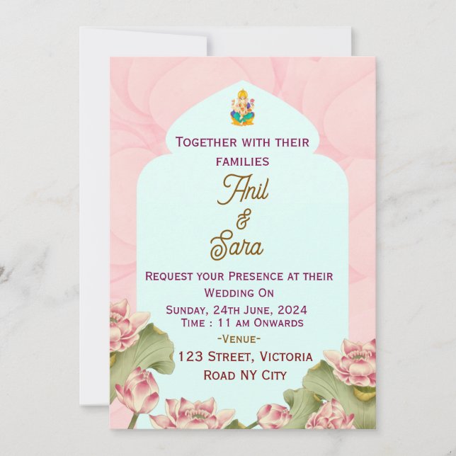   Indian Wedding Invitations  (Front)