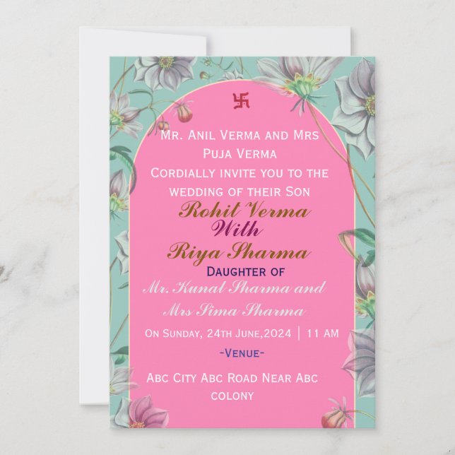 Indian Wedding Invitations  (Front)