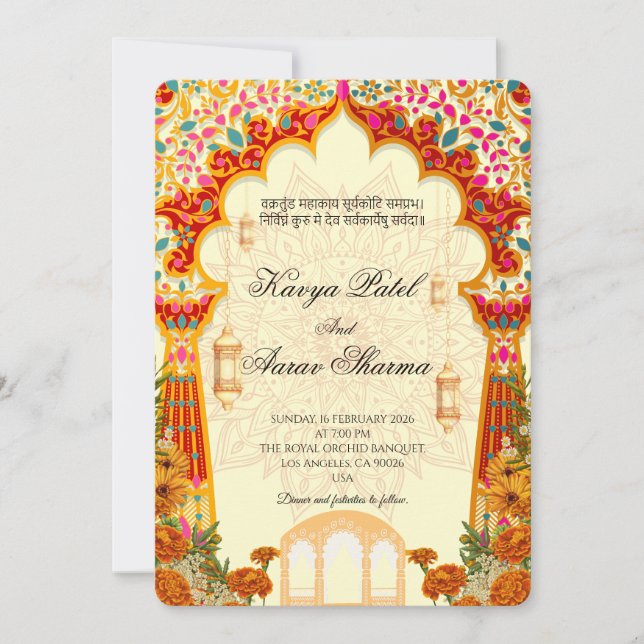 Indian Wedding Invitations for USA (Front)