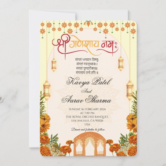 Indian Wedding Invitations for USA (Front)
