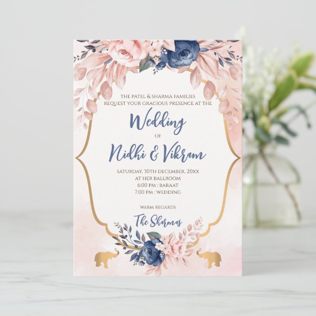 Indian wedding invitations & Hindu wedding cards (Standing Front)