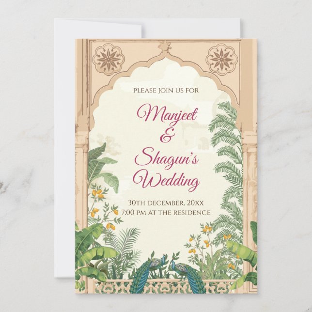 Indian Wedding invites & Hindu Wedding card (Front)