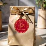 Indian wedding maroon and gold Ganesha thank you Classic Round Sticker<br><div class="desc">Maroon and gold Hindu wedding Ganesha wedding favors thank you sticker.</div>