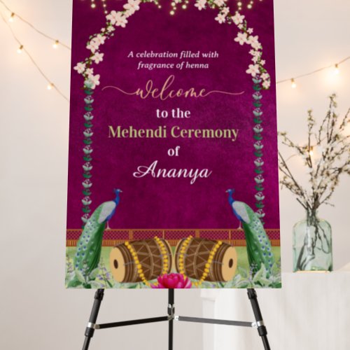 Indian Wedding Mehendi Welcome Sign Board