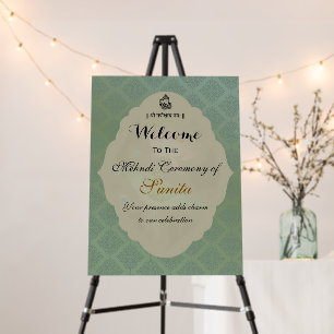 Indian Wedding Mehndi Ceremony Welcome Sign